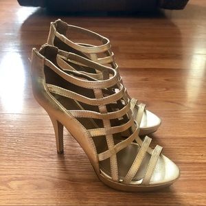 Escape Gold Caged Pumps